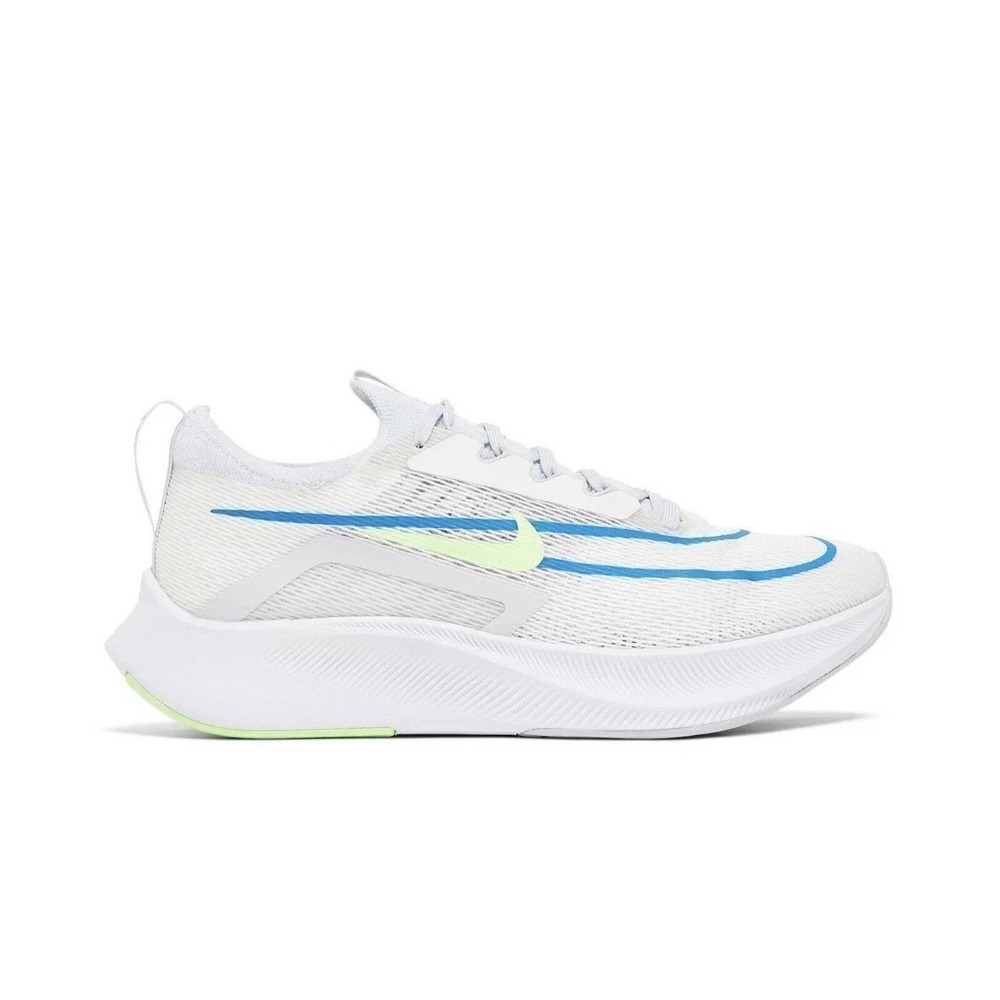 Nike Zoom Fly 4 Mens Size 7 White/Blue Lime Running Shoes CT2392-100 WORN ONCE
